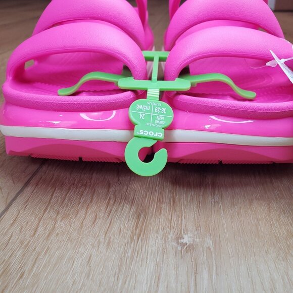 Crocs Mega Crush Triple Strap Platform Sandals Pink White Womens Size 8 New - Picture 7 of 9